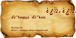 Óhegyi Ákos névjegykártya